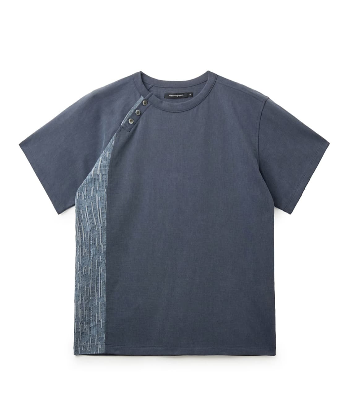 해칭룸 Curved Henley Neck Tee Blue 반팔 상품이미지1