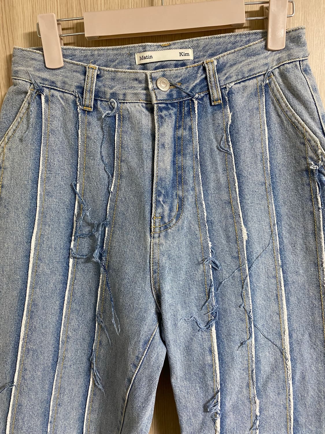 마뗑킴 커팅 루드 데님팬츠 S 상품이미지2