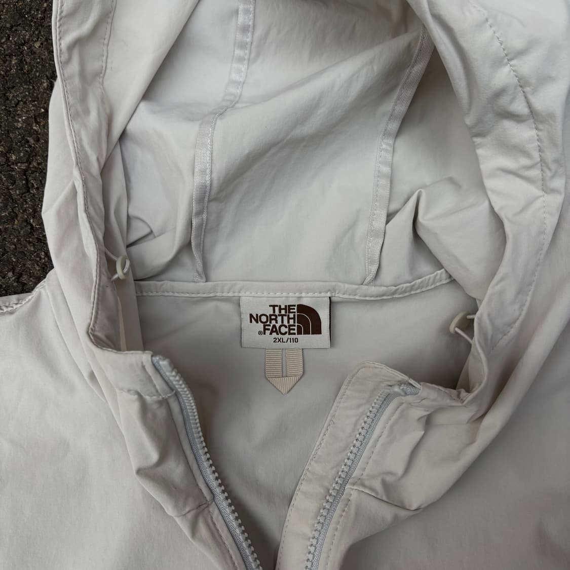 노스페이스 화이트 미드 로고 나일론 바람막이 XL 상품이미지6