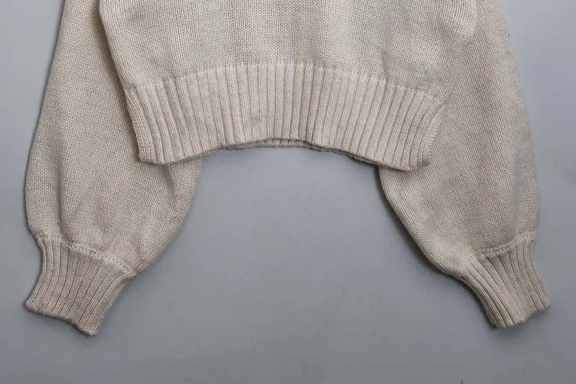 AMBRE NEIGE 크림 터틀넥 크롭 니트  상품이미지4