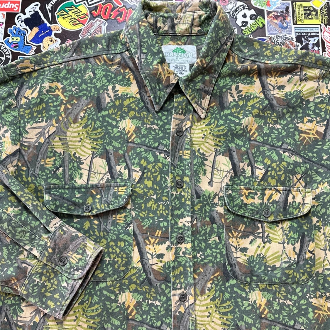 90s Bushlan 리얼트리 카모 워크 셔츠 XXL 상품이미지3