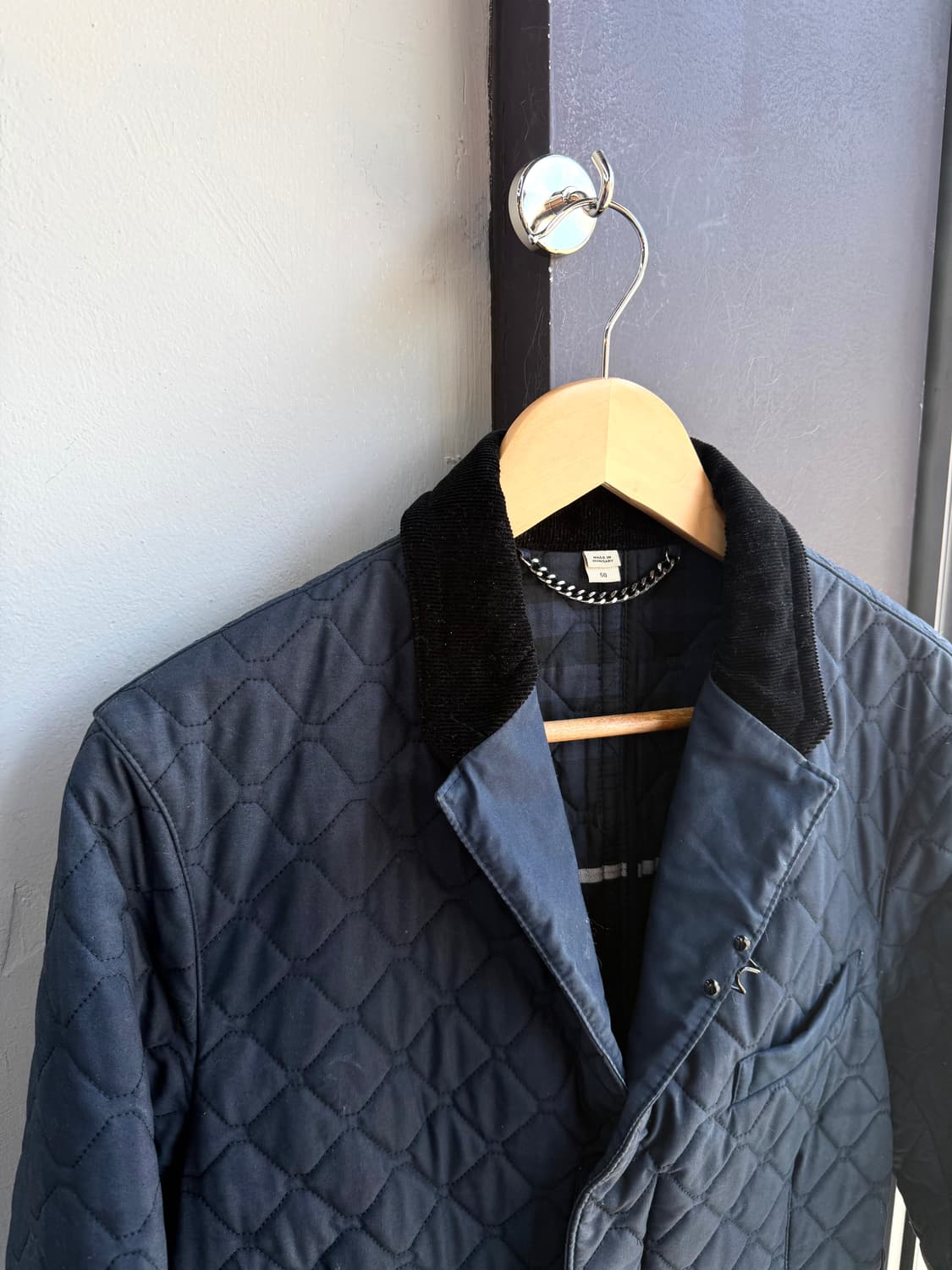 .50/ 버버리 워싱 엘보 레더패치 퀄팅 자켓 상품이미지3