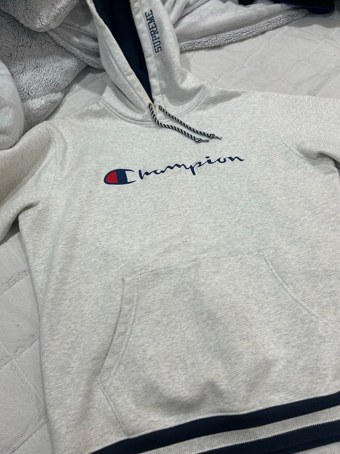 챔피온x슈프림 리버스위브 후드 상품이미지1