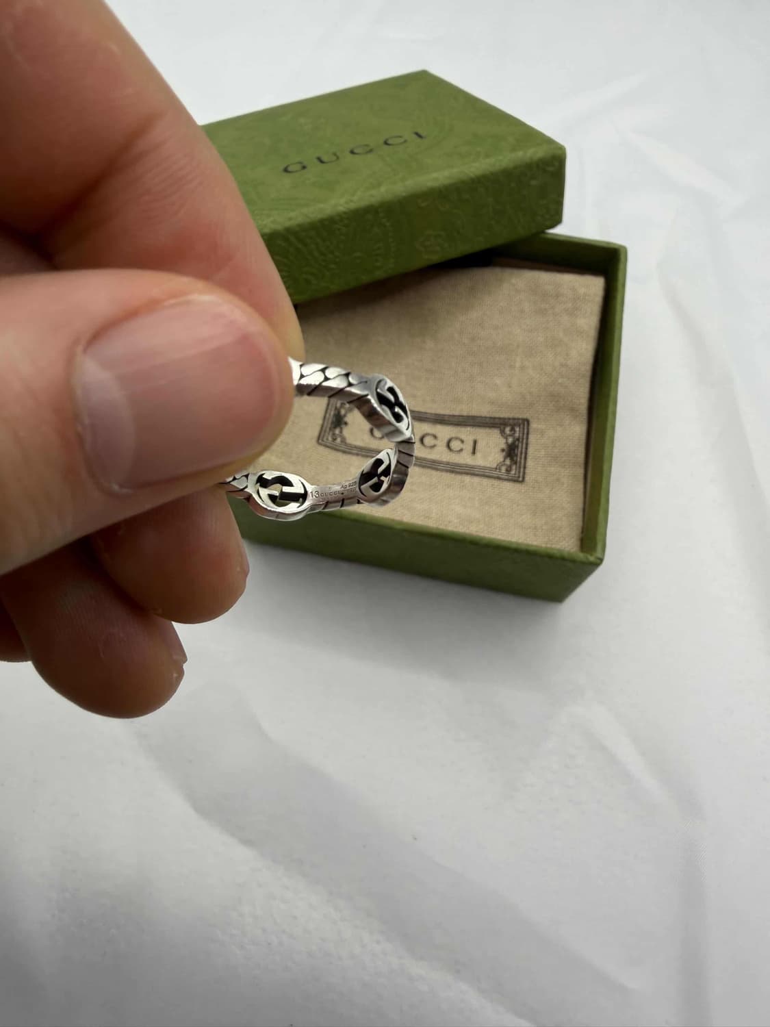 구찌 인터로킹 G 실버 반지 상품이미지3