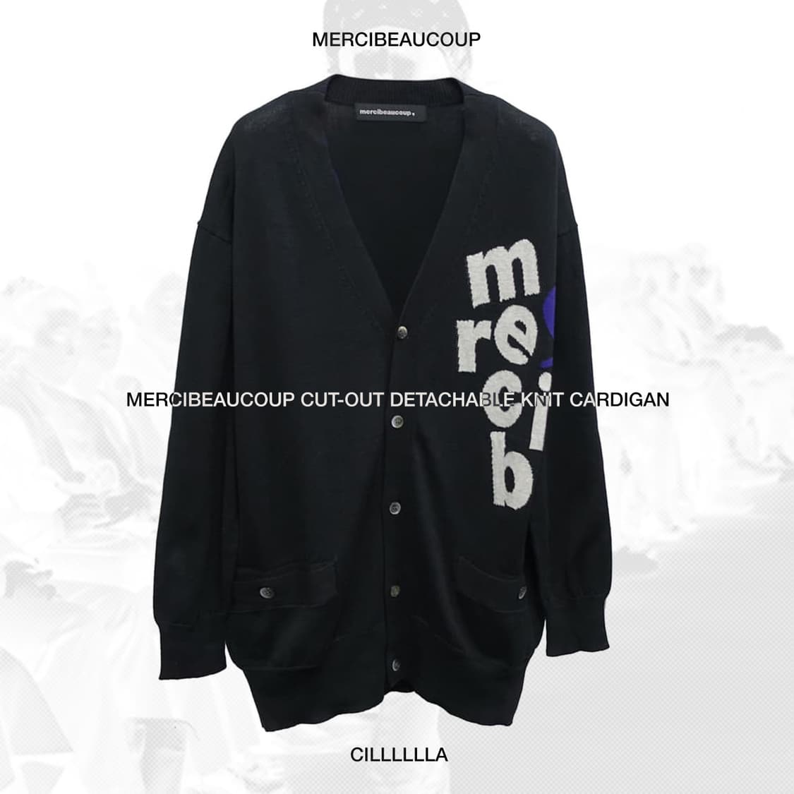 mercibeaucoup 메르시보꾸 절개 변형 탈부착 니트 가디건 상품이미지1