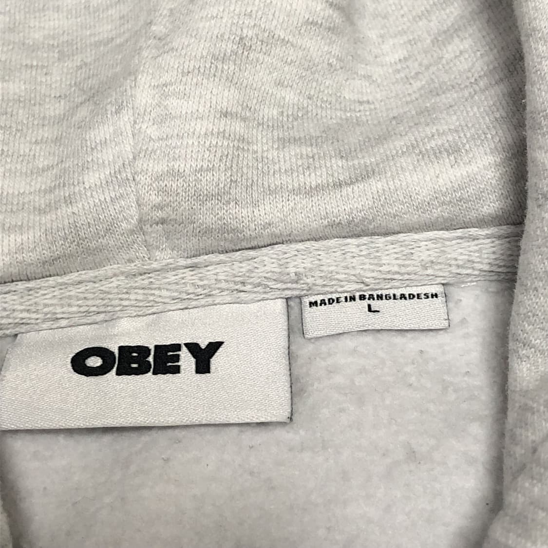 (L) 오베이 OBEY 1% 멜란지 그레이 후드 집업 후드티 상품이미지4