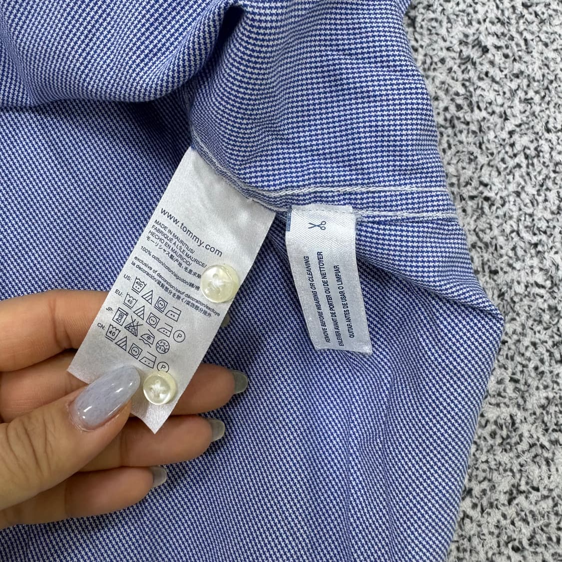 L 타미힐피거 남성 셔츠 남방 블루 0319J 상품이미지4