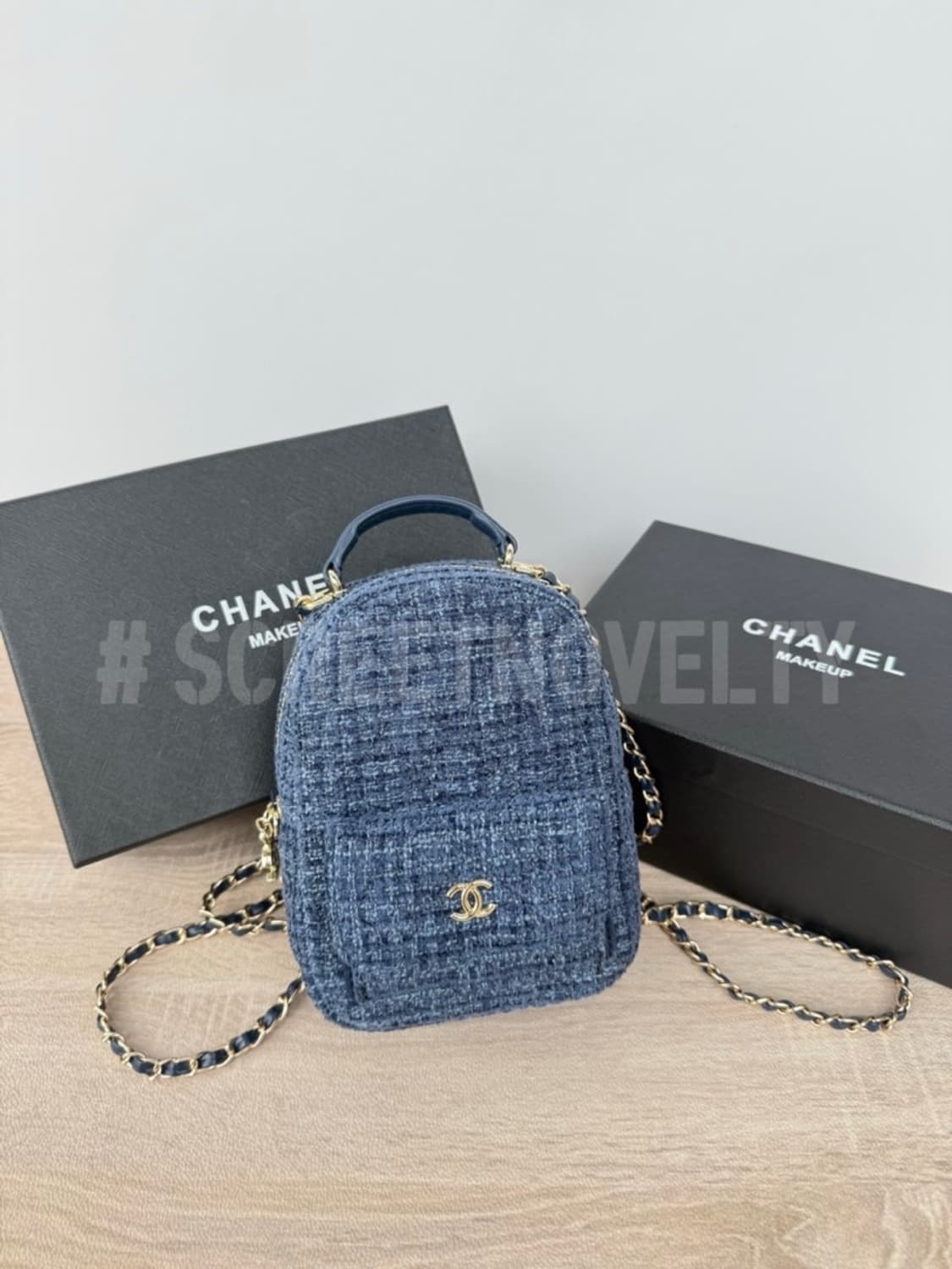 샤넬뷰티 트위드 미니백팩 블루 기프트 백 상품이미지2