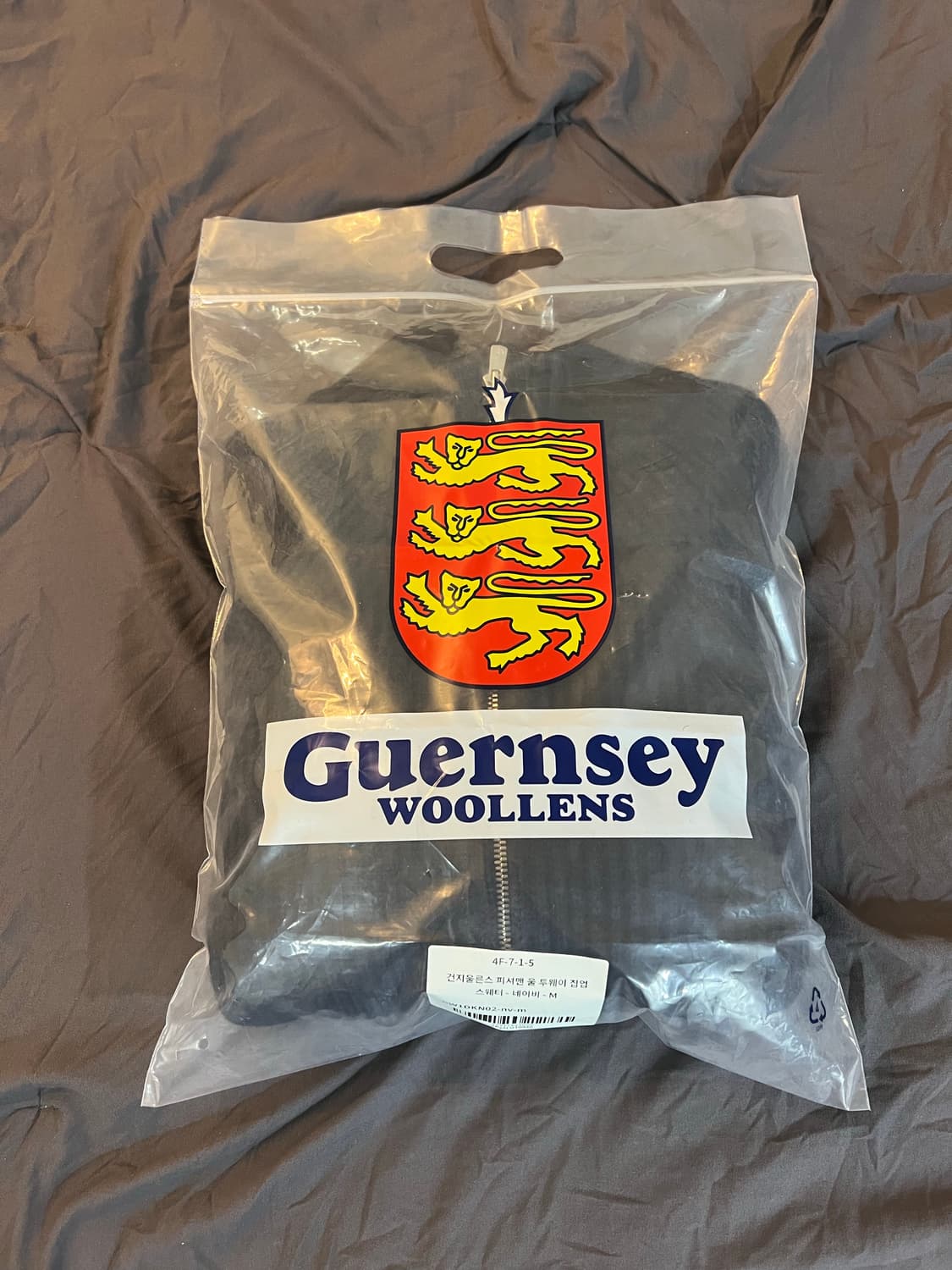 [M]건지울른스 피셔맨 울 투웨이 집업 스웨터(네이비) 상품이미지5