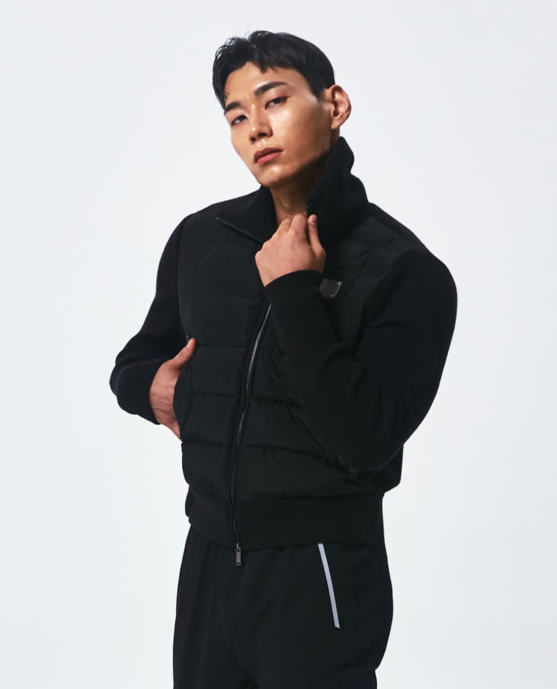 [새상품] 2) 볼란테 프리미엄 구스 니트 패딩 자켓 블랙 상품이미지1