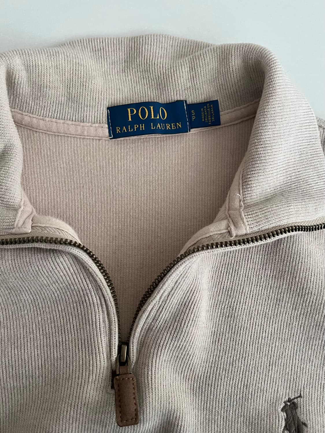 S) 폴로 랄프로렌 반집업 코튼 니트 오트밀 상품이미지4