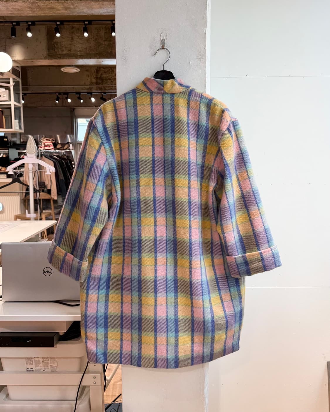 쿠레쥬 멀티컬러 체크 울 코트  상품이미지7