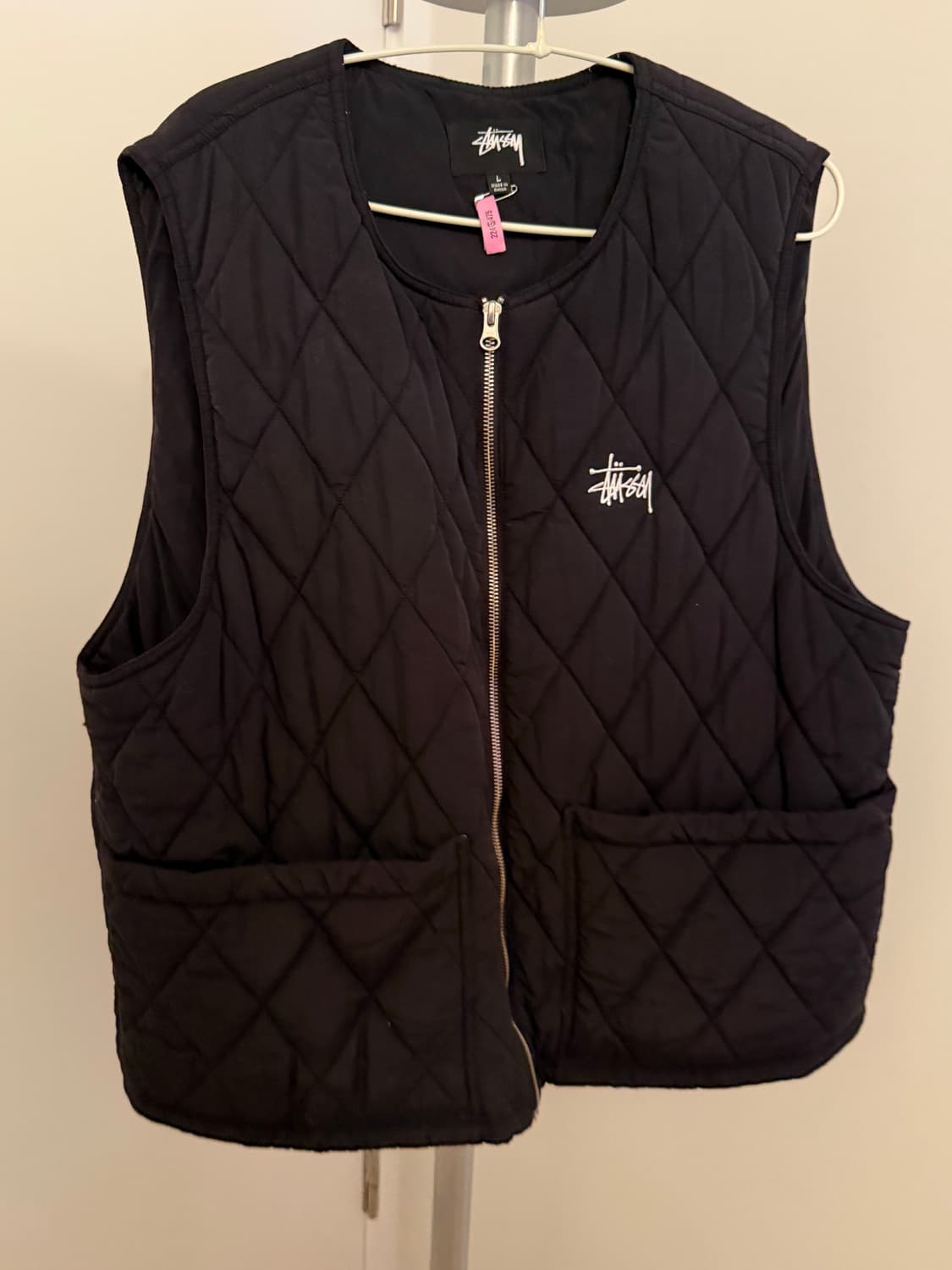 (L) 스투시 다이아몬드 퀄팅 베스트 상품이미지1