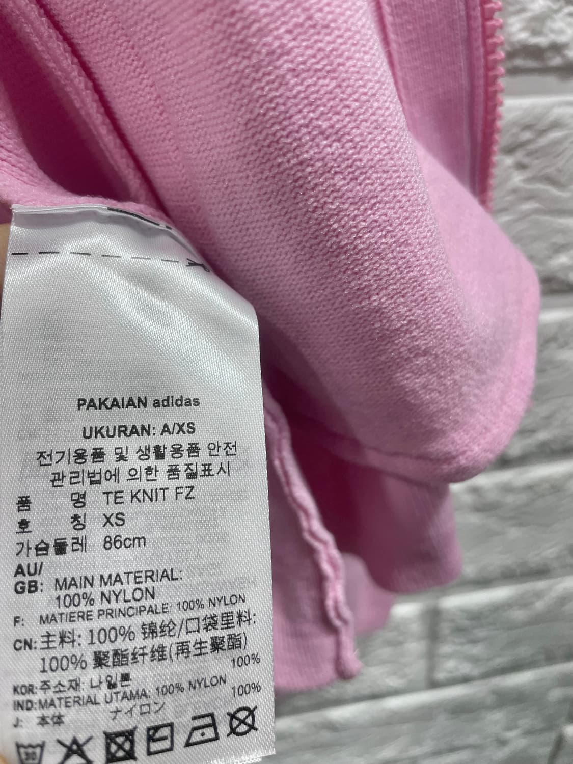 아디다스 골프니트집업XS (정가 198,000원) 골프웨어상의 핑크집업 상품이미지5