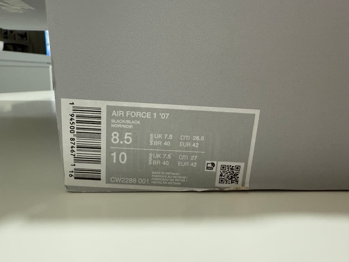 나이키 에어포스 1 ‘07 로우 트리플 블랙 상품이미지3
