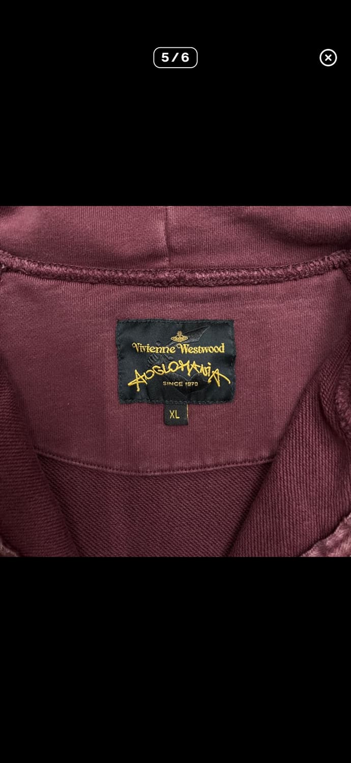 비비안웨스트우드 우주선 버건디 후드집업 XL 상품이미지4