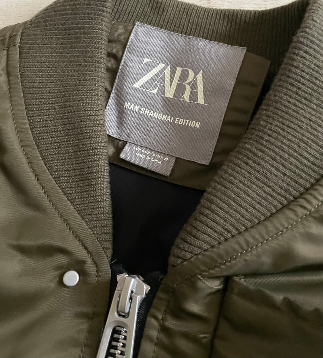 [S] 자라 오버사이즈 핏 봄버 자켓 카키 상품이미지5