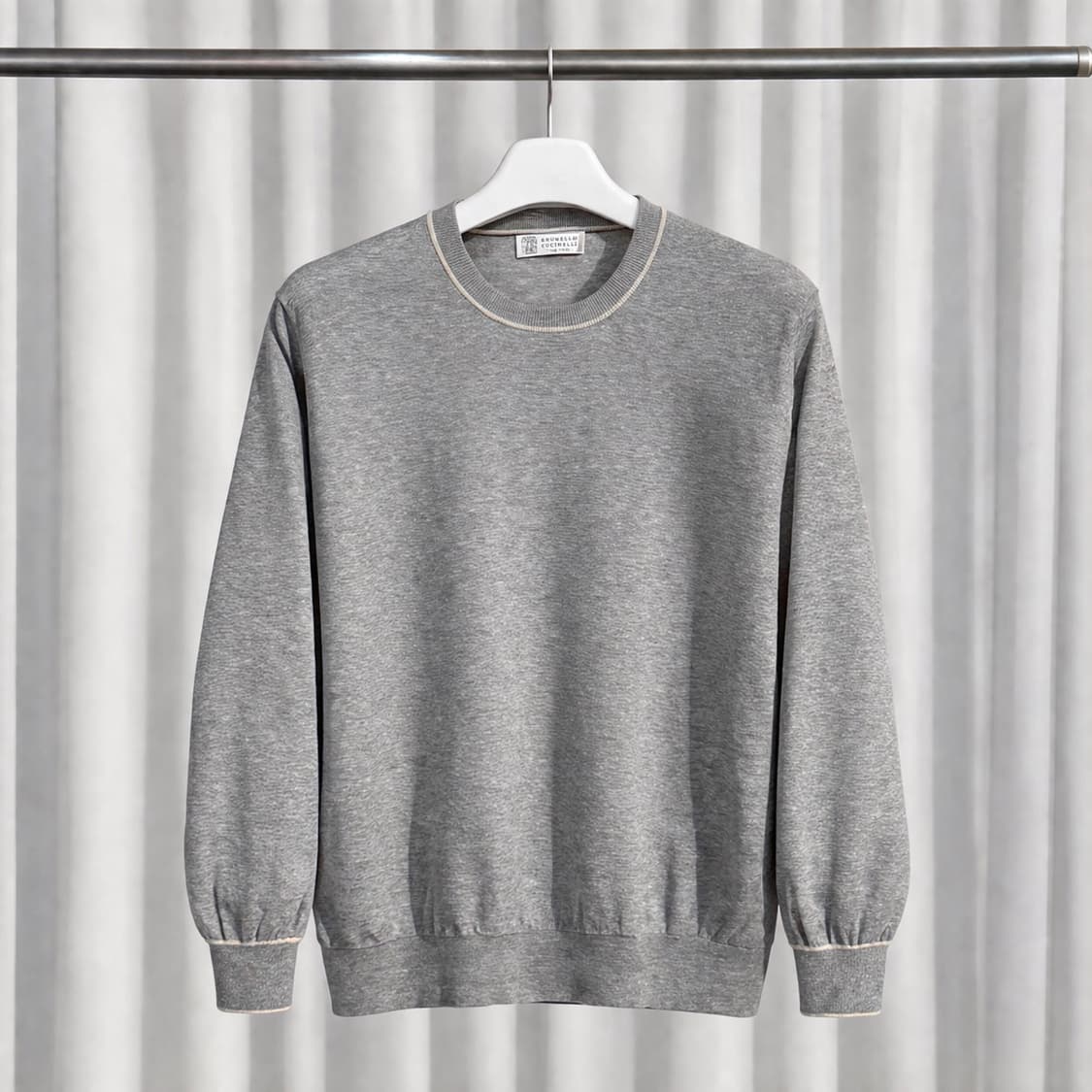 (54) 브루넬로 쿠치넬리 코튼 크루넥 니트 상품이미지1