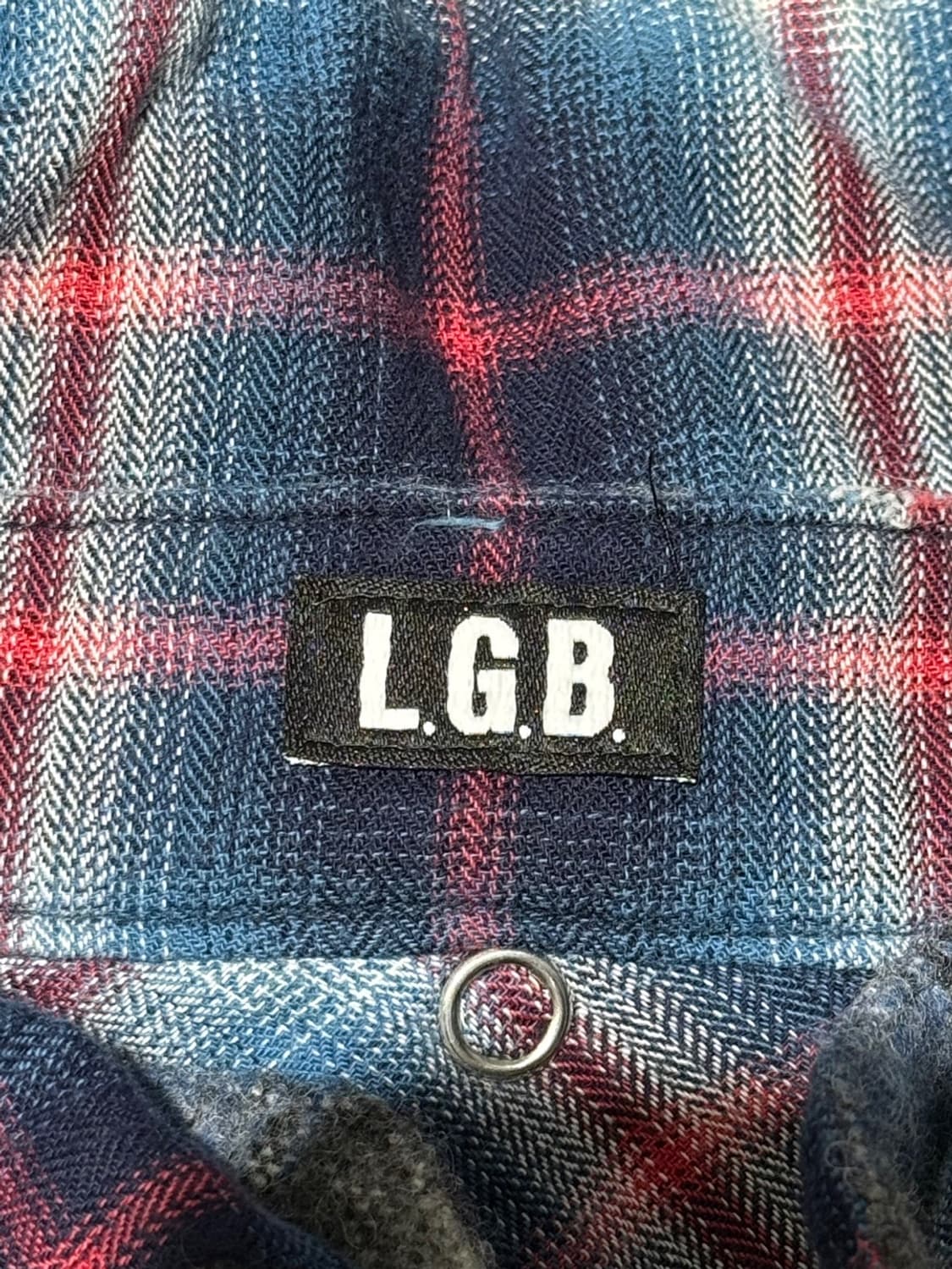 엘지비 블루 체크 울 혼방 지퍼 롱 셔츠  상품이미지7