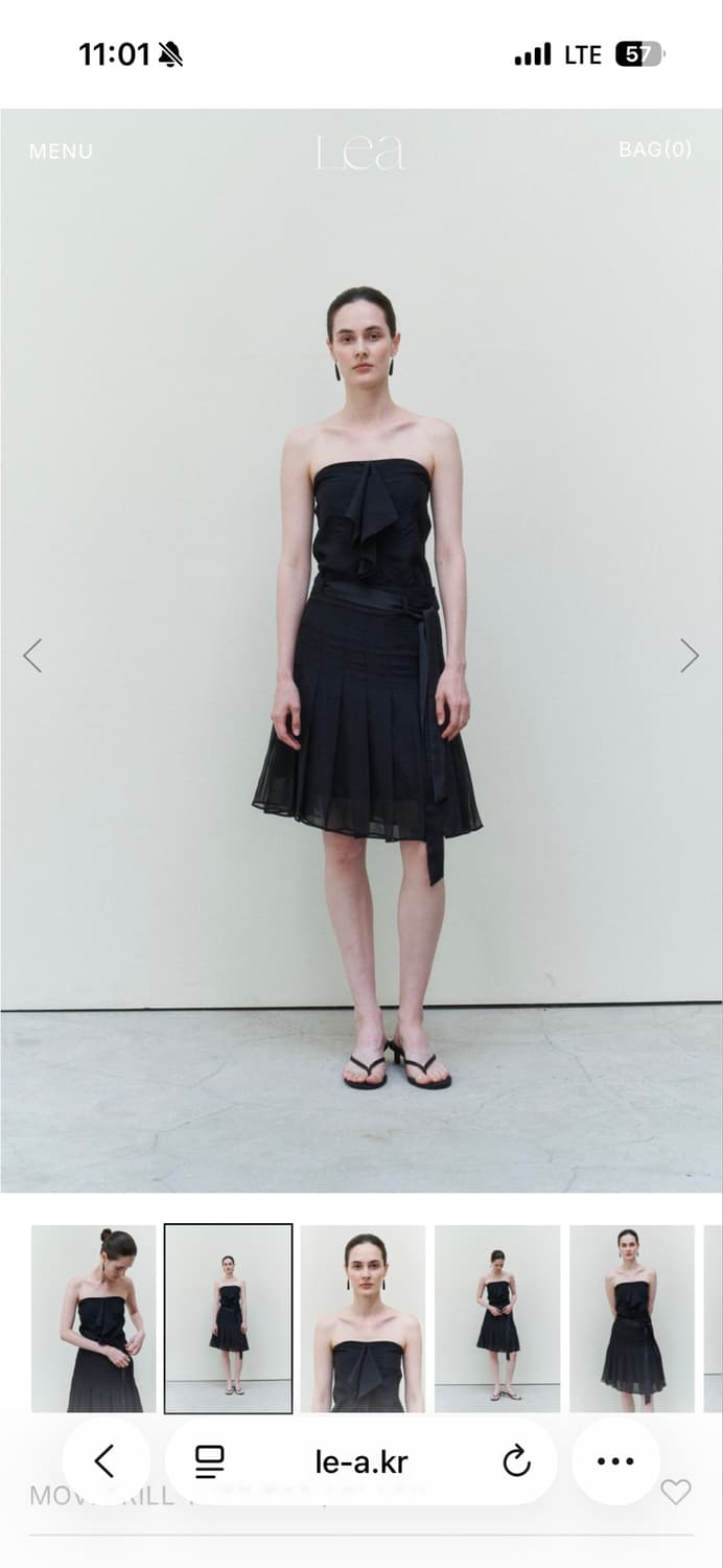 Lea 르에 MOVI FRILL TUBE TOP / BLACK 상품이미지4