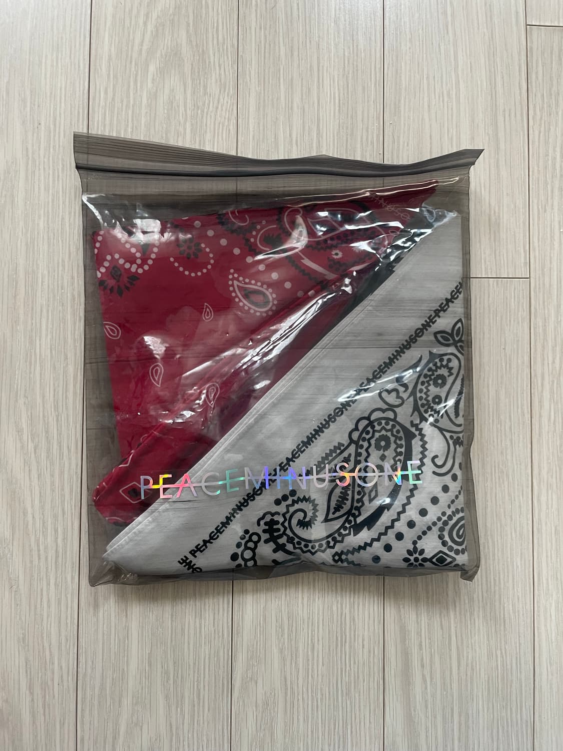 피스마이너스원 PMO 반다나 세트 레드 화이트 블랙 상품이미지2