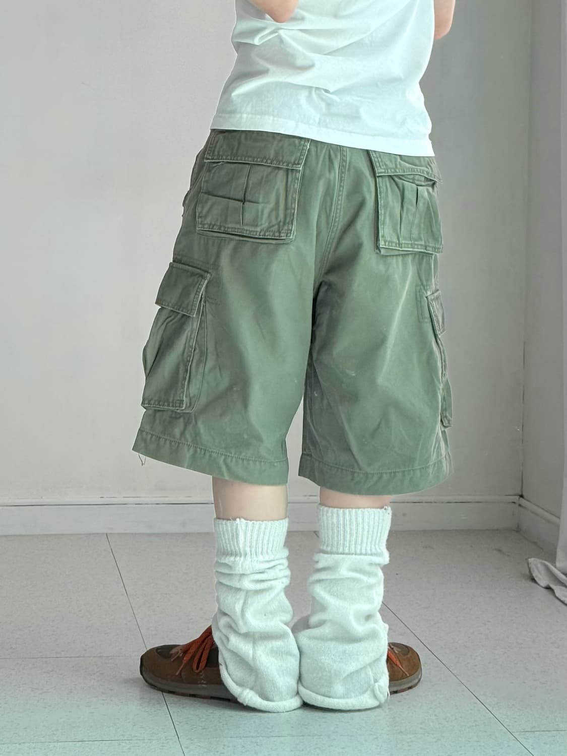 빈티지 카키 버뮤다 팬츠 상품이미지4