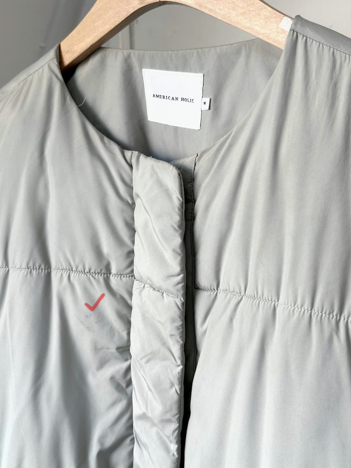 Padded design crew neck over parka 상품이미지5