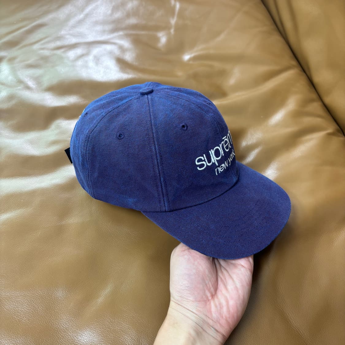 Supreme 슈프림 클래식 로고 캔버스 워시 퍼플 6패널 볼캡 모자 상품이미지3