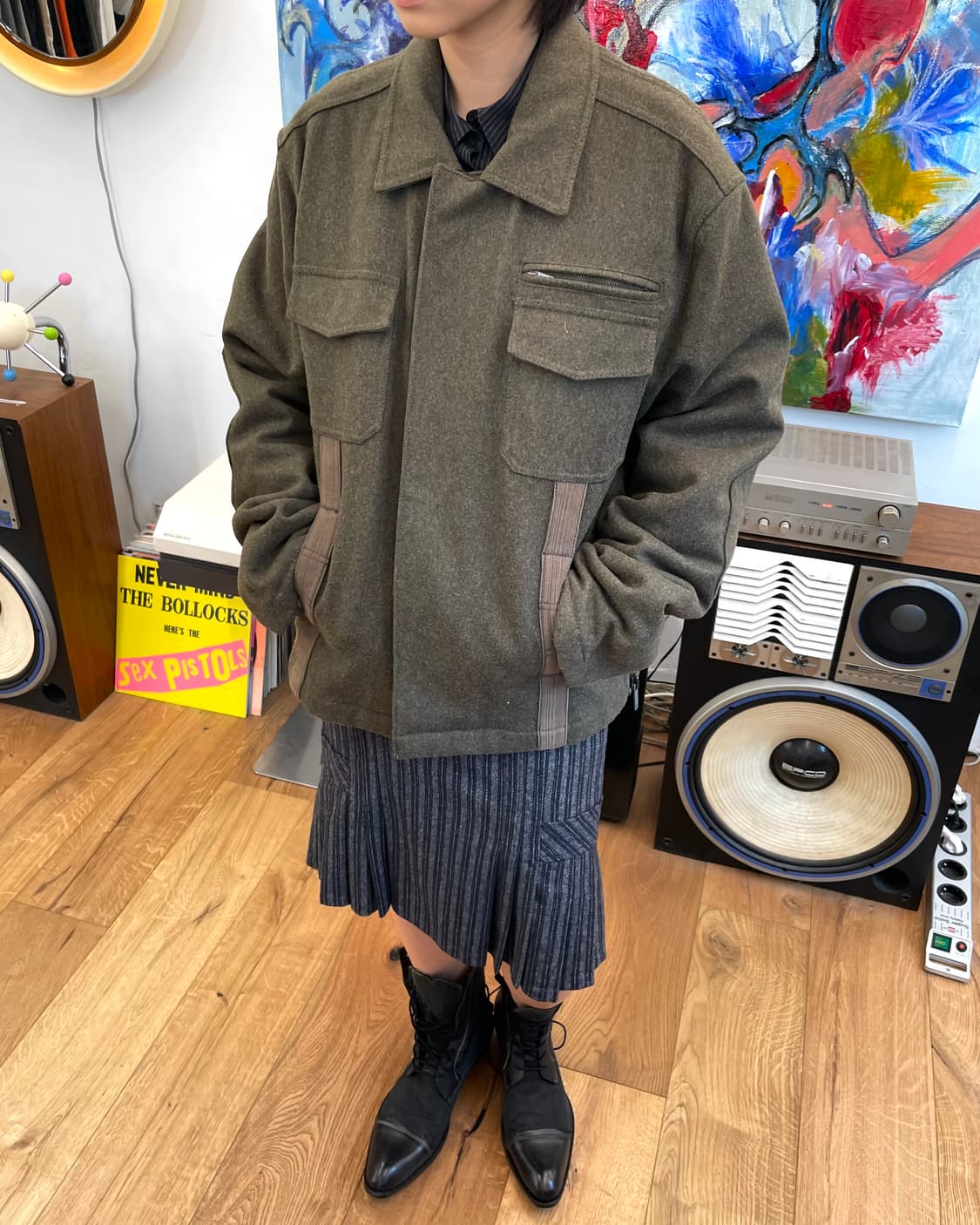 [L] 아르마니 익스체인지 울 밀리터리 자켓 상품이미지2