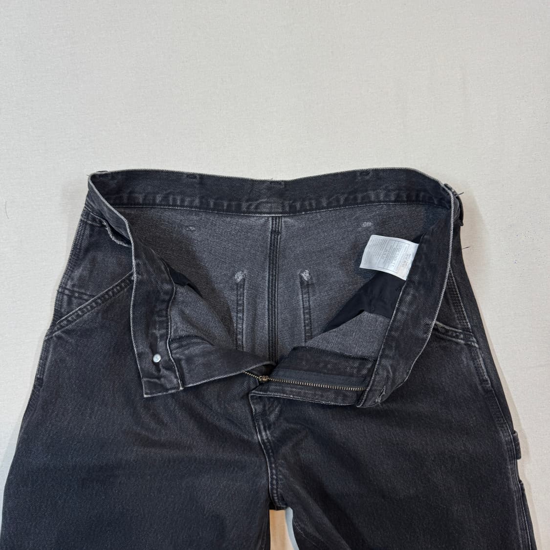 34inch) 칼하트 WIP 싱글니 블랙 카펜터 덕 캔버스 워크팬츠 상품이미지6