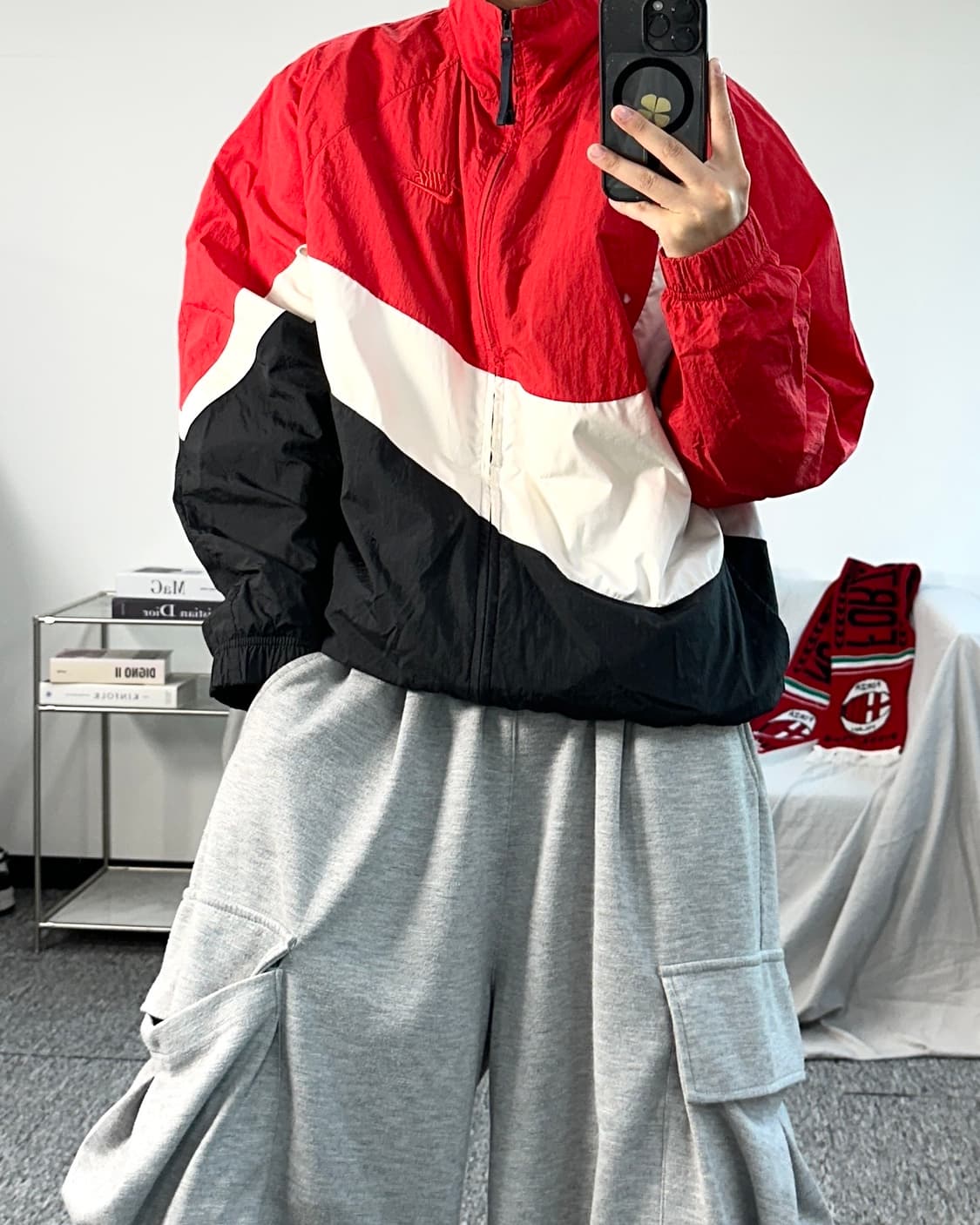 나이키 레드 빅스우시 우븐 자켓 S 상품이미지3