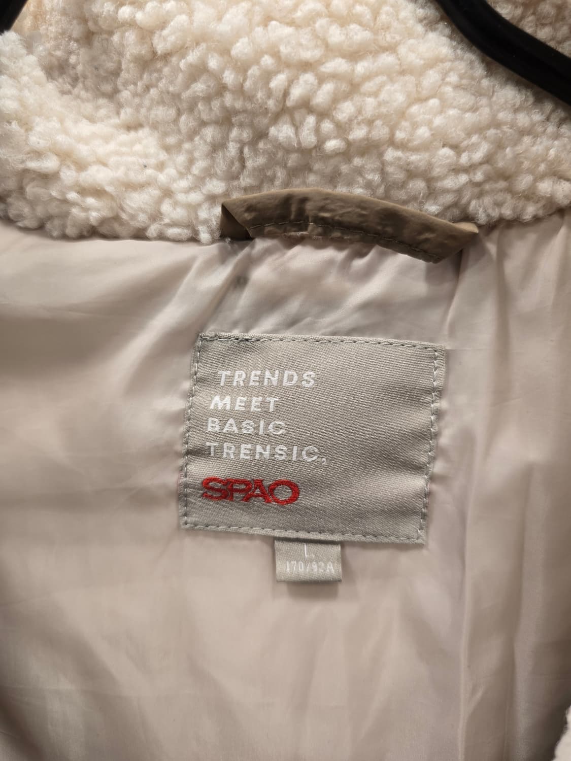 스파오 브라운 양털 카라 패딩 L(100) 상품이미지8