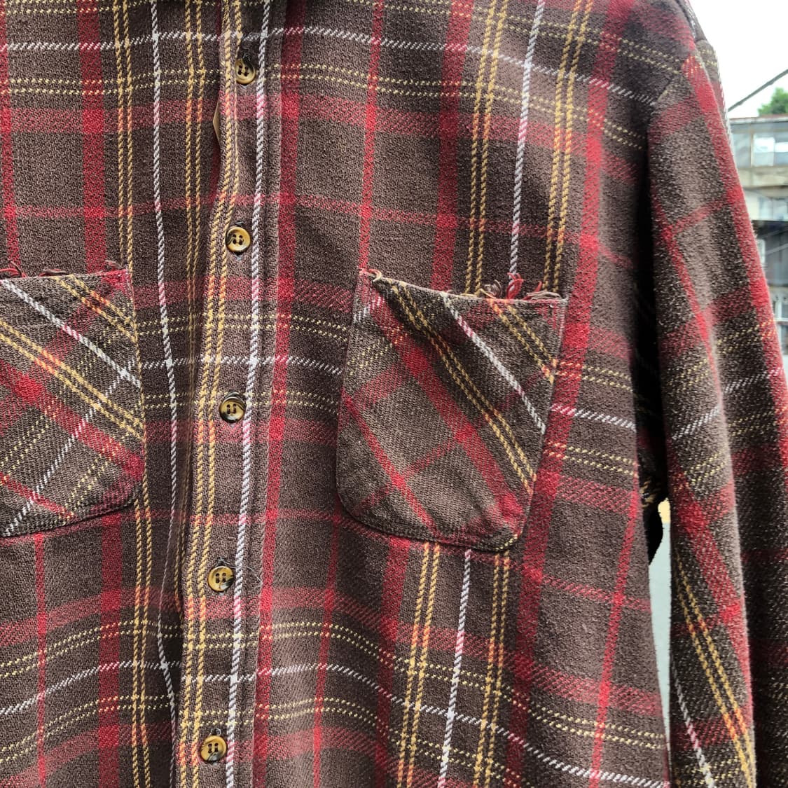 80s Big Mac flannel shirt-L 상품이미지3