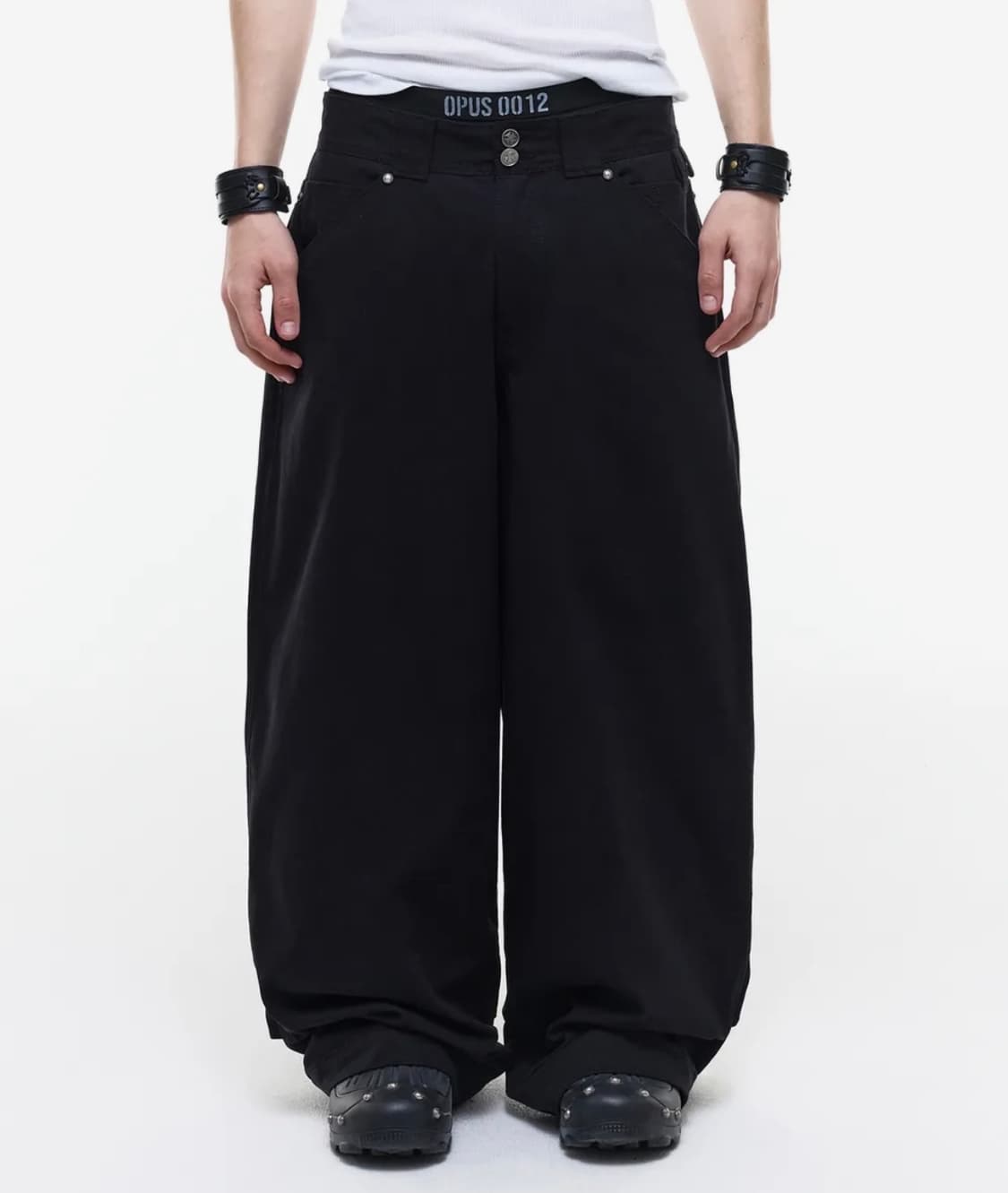 오퍼스 바지 08 MELTED COTTON PANTS BLACK 상품이미지1