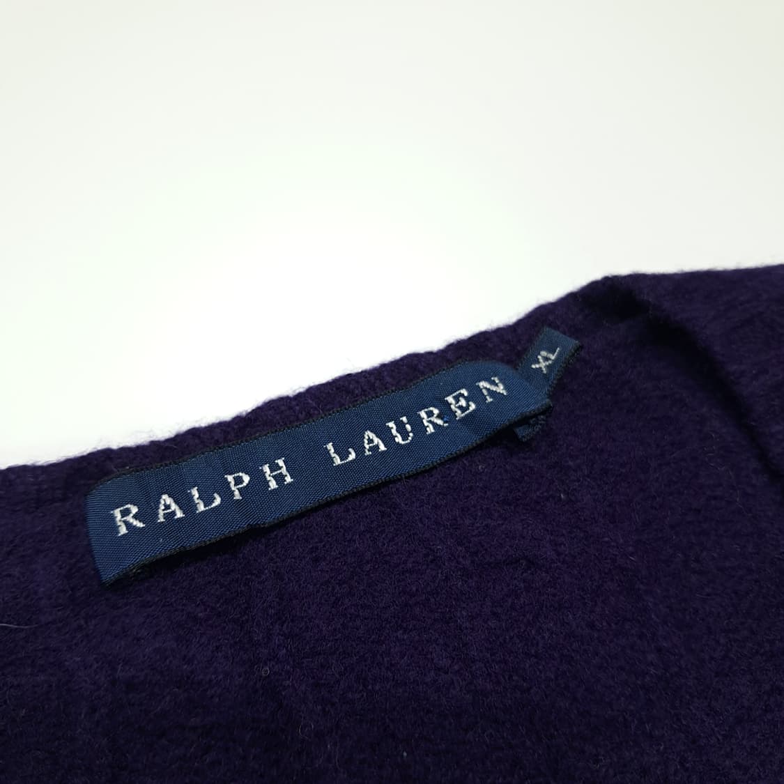 CL362 XL 폴로 90s 홍콩판 울캐시미어 케이블  퍼플 니트 스웨 상품이미지3