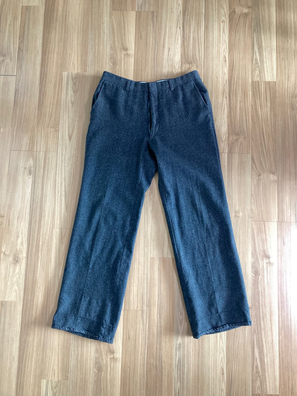 재팬 아쿠아스큐텀 울 100% 팬츠 모직 바지 차콜 다크 그레이 슬랙스 상품이미지1