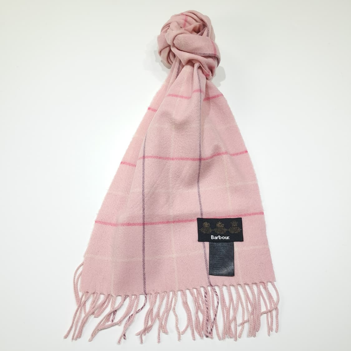MX646 바버 00s 캐시미어 윈도우페인 핑크 머플러 목도리 상품이미지1