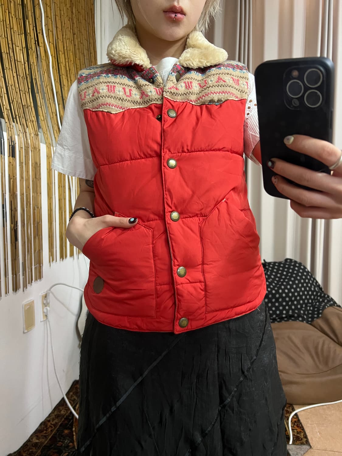 후아유 여성 에스닉 패딩조끼  상품이미지1