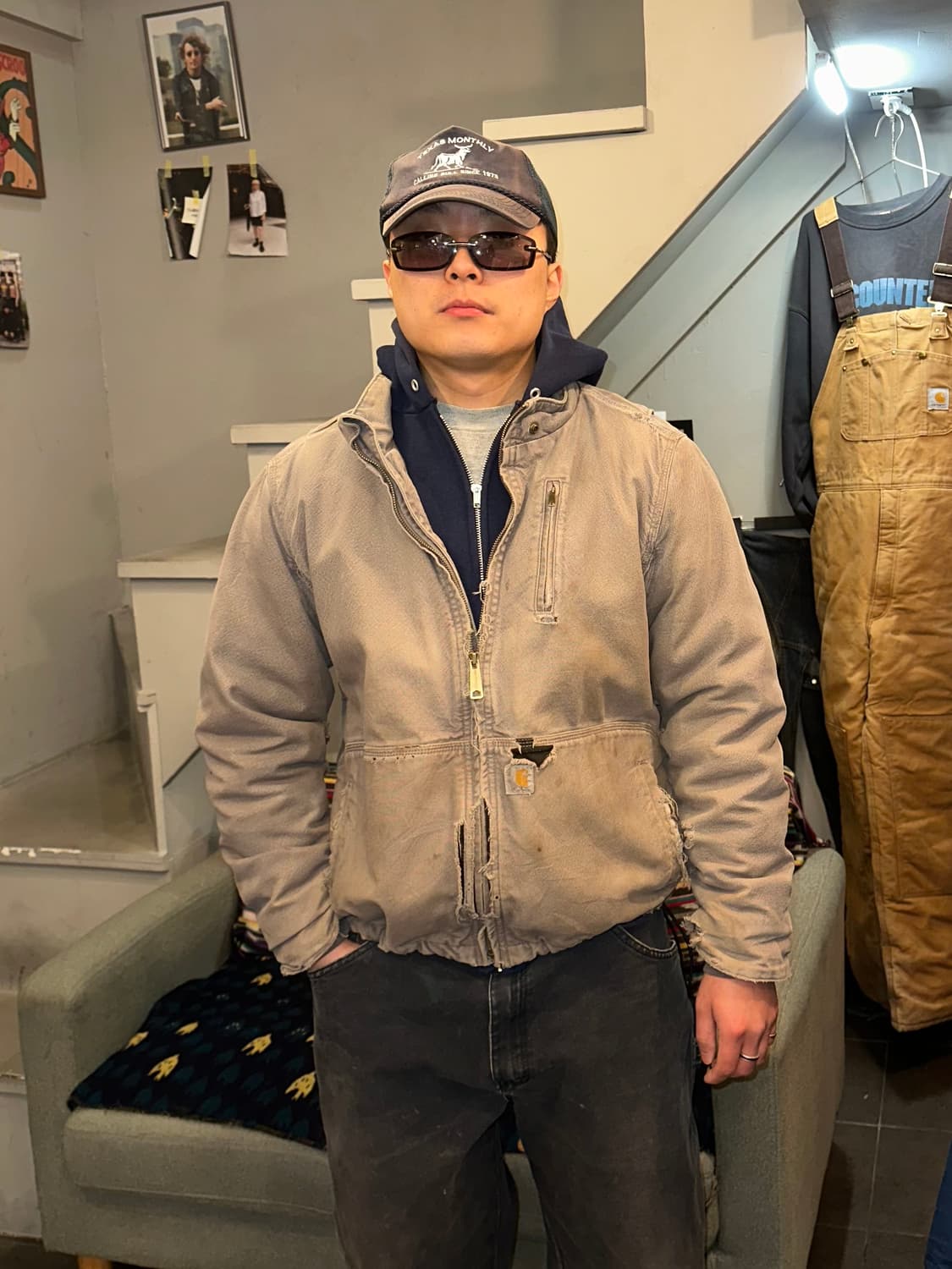 Carhartt canvas distressed work bomber  상품이미지1