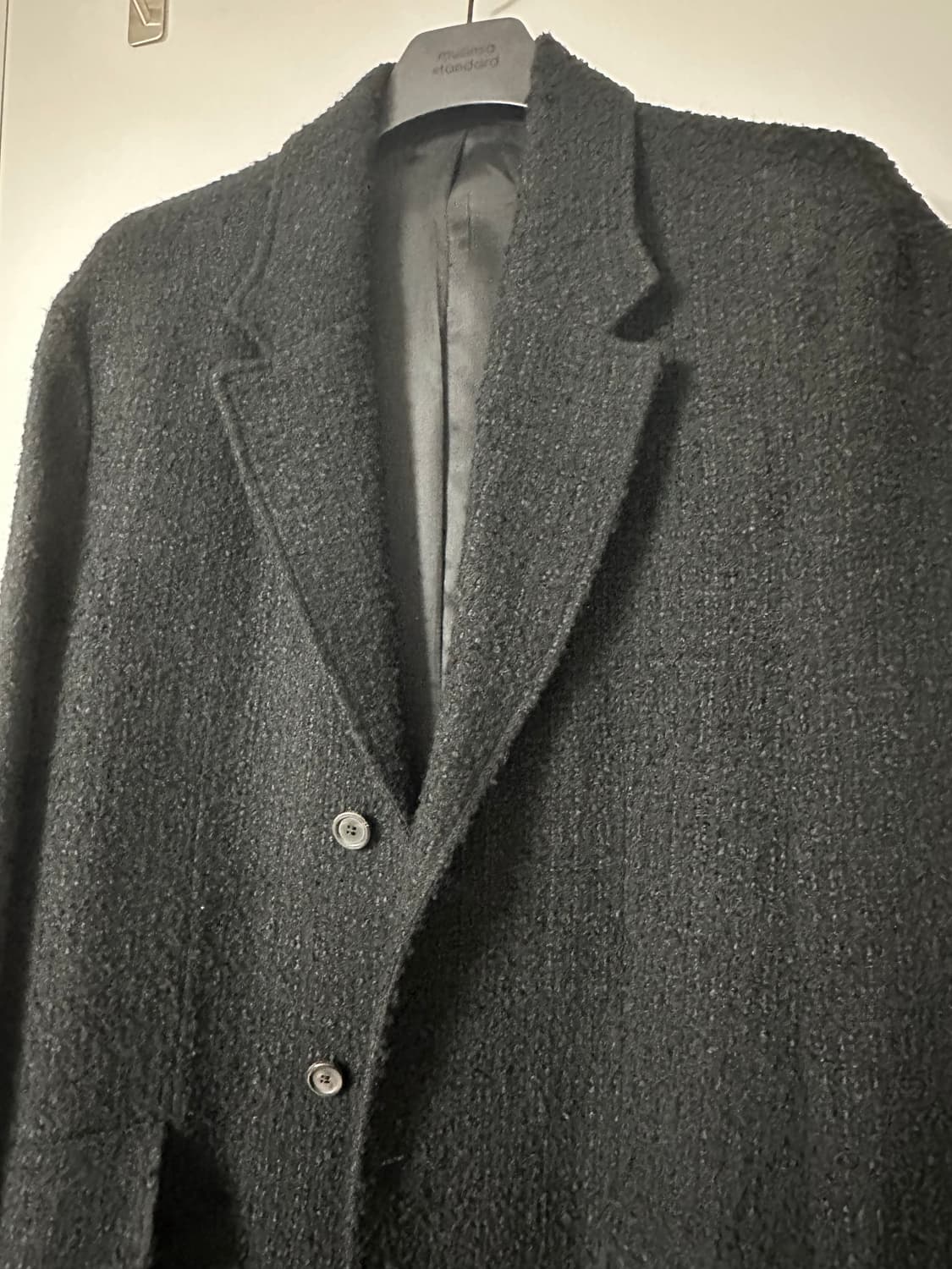 유스 20fw 트위드 체스터필드 코트 (블랙) L사이즈 판매 상품이미지2