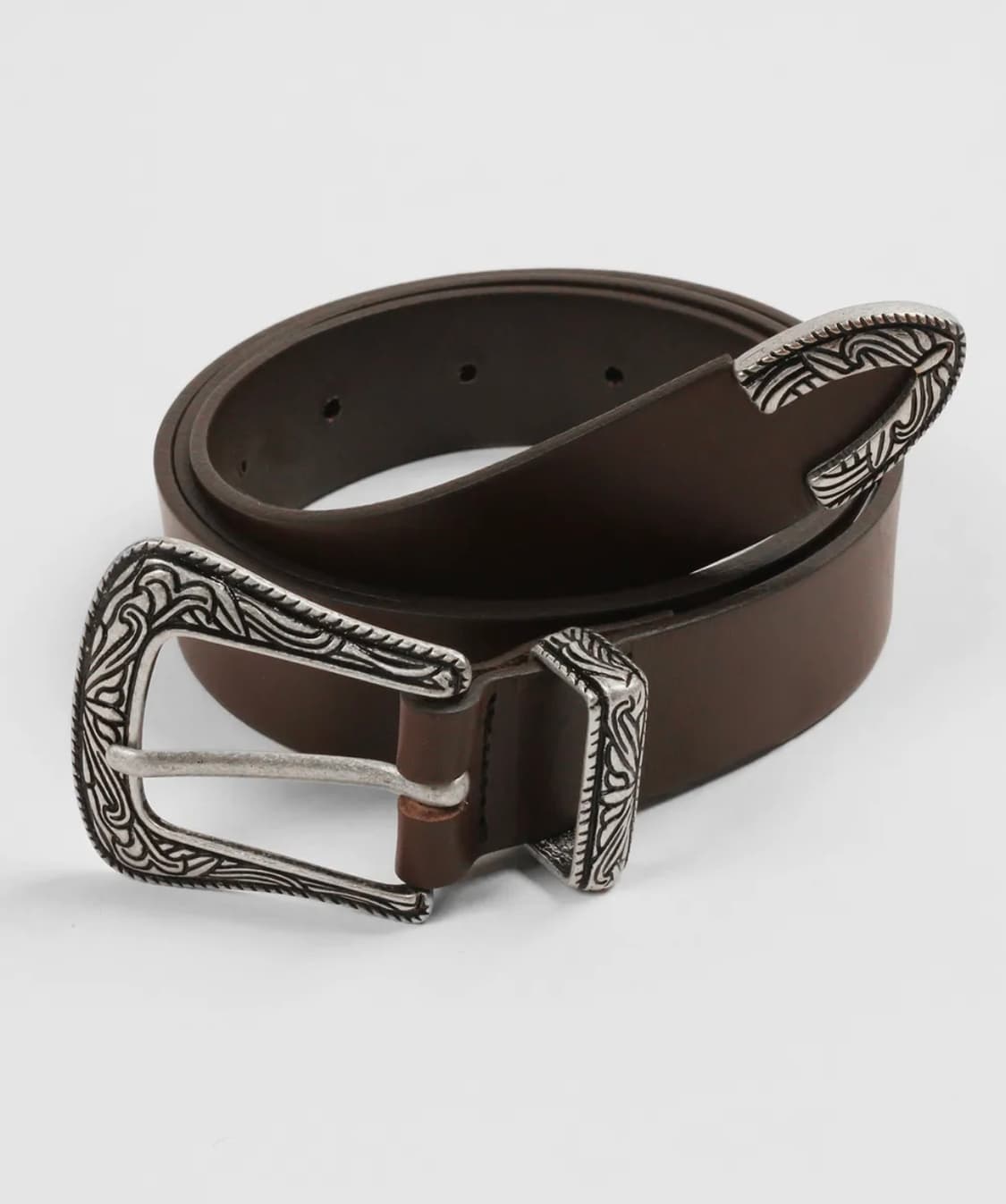 도프제이슨 웨스턴 하드레더 벨트 다크브라운 상품이미지1