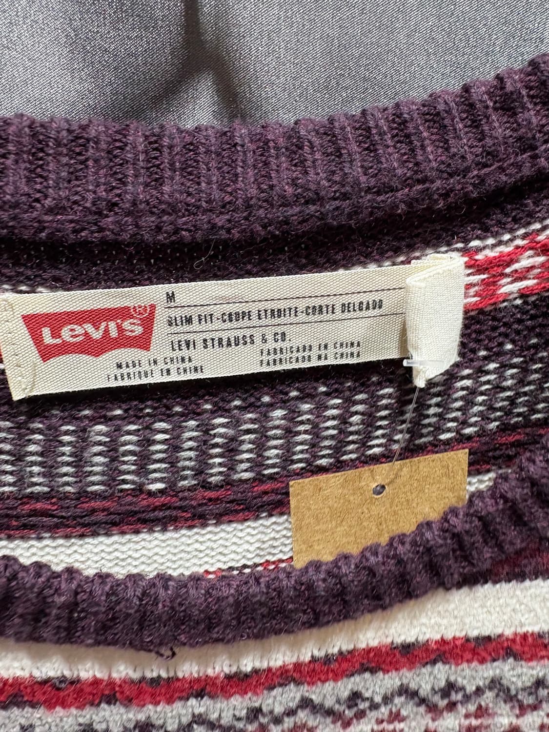 M 리바이스 웨스턴 패턴 레드 니트 상품이미지5