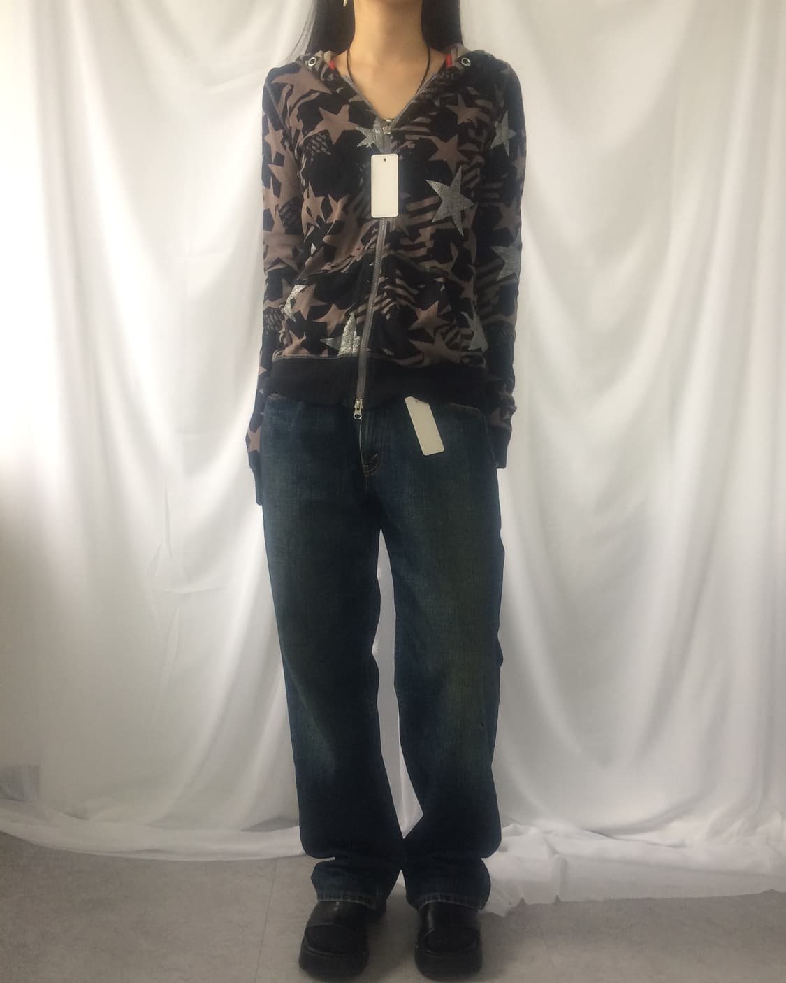 Tommy girl star pattern hood zip up 상품이미지6