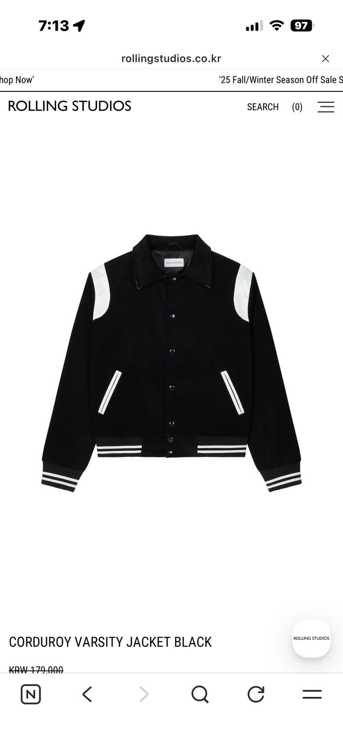 롤링스튜디오 바시티 자켓 남녀공용 L 상품이미지1