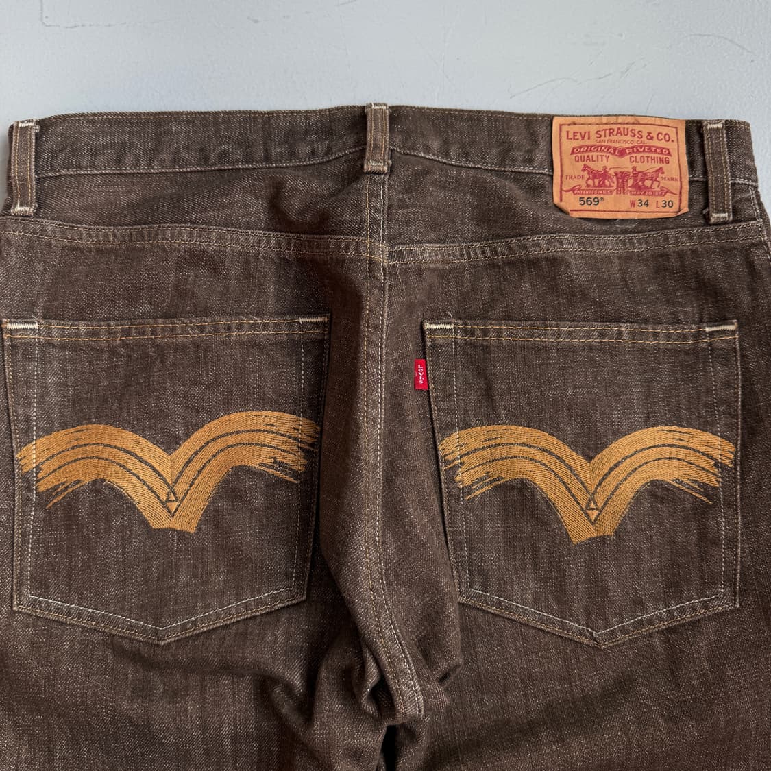 리바이스 00s 569 와이드 데님팬츠 브라운 상품이미지5