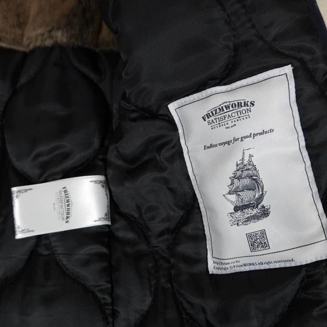 105)FrizmWORKS 프리즘웍스 N-1덱자켓 퍼카라 네이비 상품이미지7