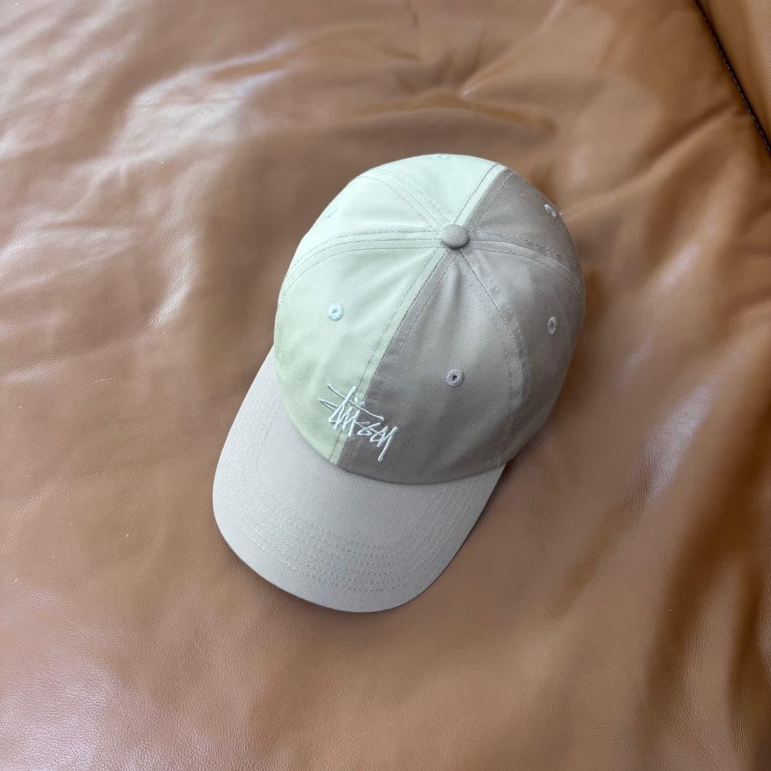 스투시 6패널 볼캡 모자 투톤 베이지 탄 상품이미지5