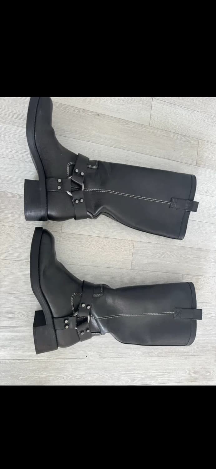 자라 zara 블랙 스티치 바이커 웨스턴 롱 부츠 38 245 상품이미지3