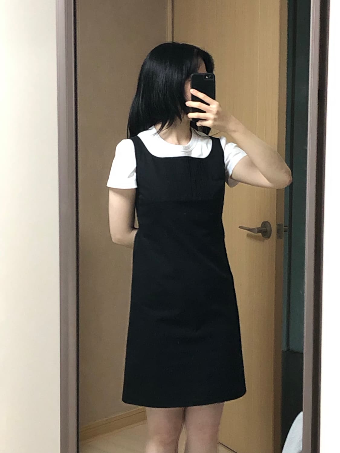 38 mk michel klein 블랙 핀턱 코튼 미디 원피스 상품이미지2