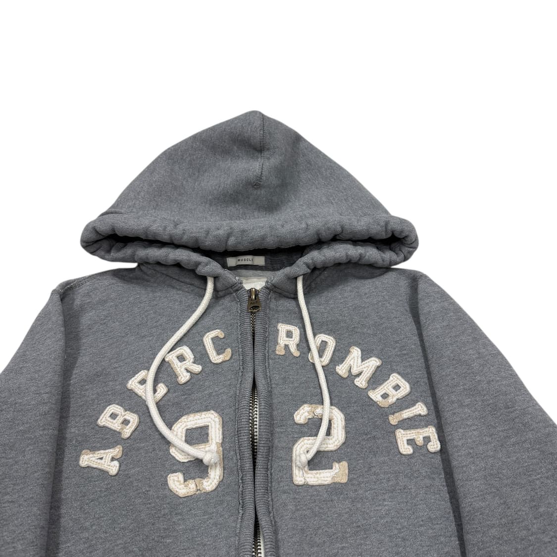 아베크롬비 빈티지 Y2K 스펠로고 데미지 디테일 기모 후드집업 자켓 L 상품이미지2